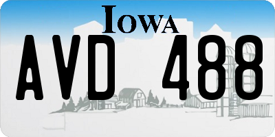 IA license plate AVD488