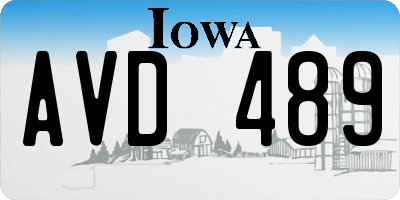 IA license plate AVD489