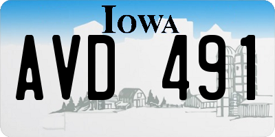 IA license plate AVD491