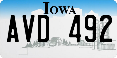 IA license plate AVD492