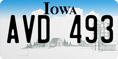 IA license plate AVD493