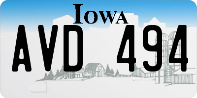 IA license plate AVD494