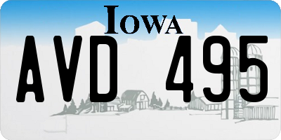IA license plate AVD495
