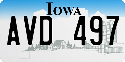 IA license plate AVD497
