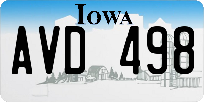 IA license plate AVD498