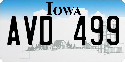 IA license plate AVD499