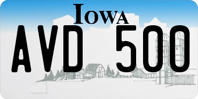 IA license plate AVD500