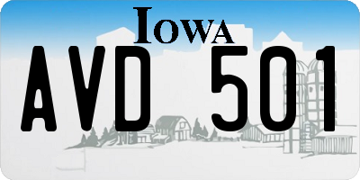 IA license plate AVD501