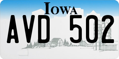 IA license plate AVD502