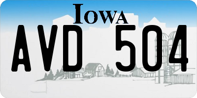 IA license plate AVD504
