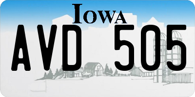 IA license plate AVD505