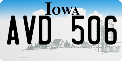 IA license plate AVD506