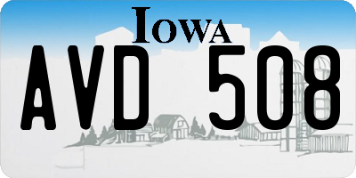 IA license plate AVD508