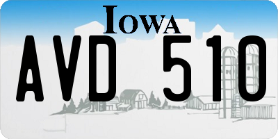 IA license plate AVD510