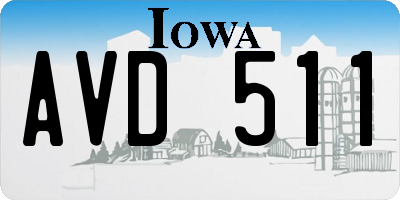IA license plate AVD511