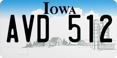 IA license plate AVD512