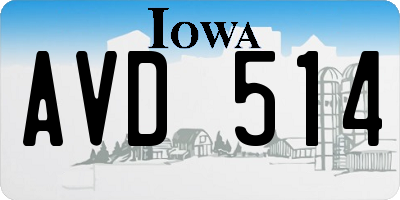 IA license plate AVD514