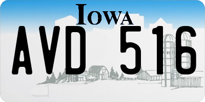 IA license plate AVD516
