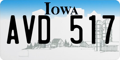 IA license plate AVD517