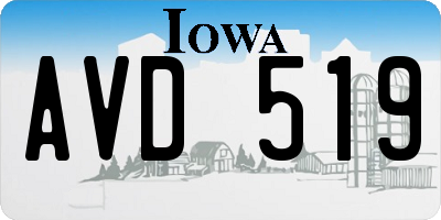 IA license plate AVD519