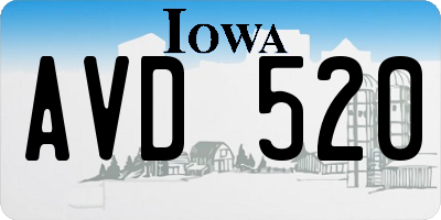 IA license plate AVD520