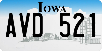 IA license plate AVD521