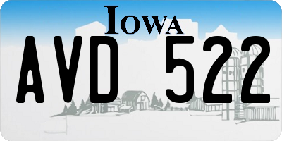 IA license plate AVD522