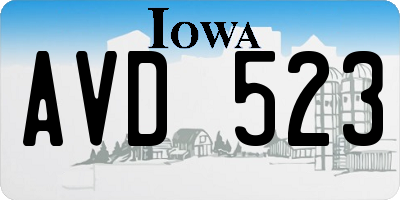 IA license plate AVD523