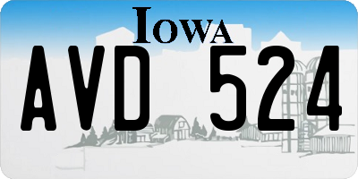 IA license plate AVD524