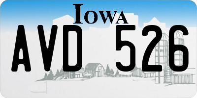 IA license plate AVD526