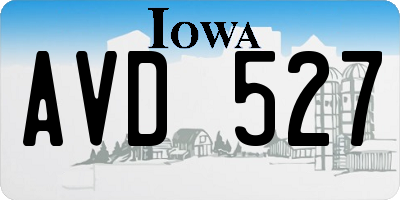 IA license plate AVD527