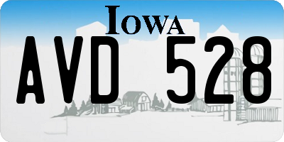 IA license plate AVD528