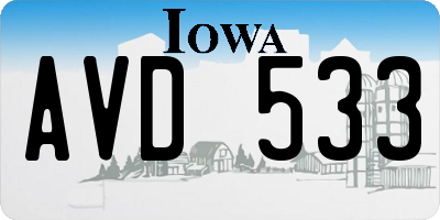 IA license plate AVD533
