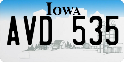 IA license plate AVD535