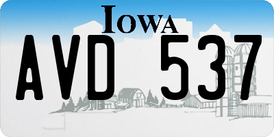 IA license plate AVD537