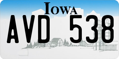 IA license plate AVD538
