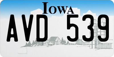 IA license plate AVD539