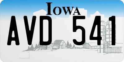 IA license plate AVD541