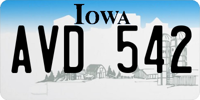 IA license plate AVD542