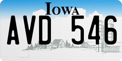 IA license plate AVD546