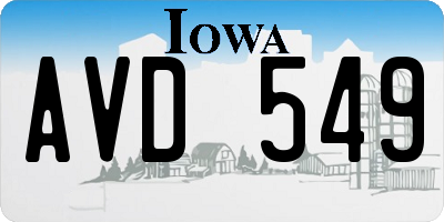 IA license plate AVD549