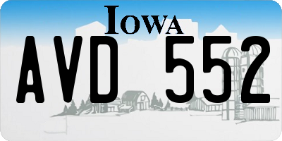 IA license plate AVD552