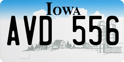 IA license plate AVD556