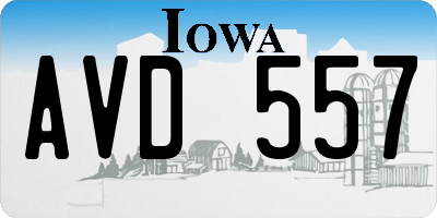 IA license plate AVD557