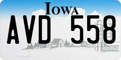 IA license plate AVD558