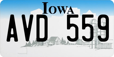 IA license plate AVD559