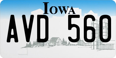 IA license plate AVD560
