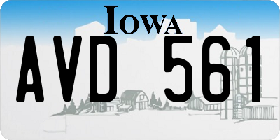 IA license plate AVD561