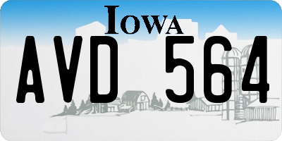 IA license plate AVD564