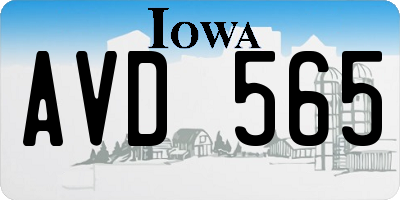 IA license plate AVD565